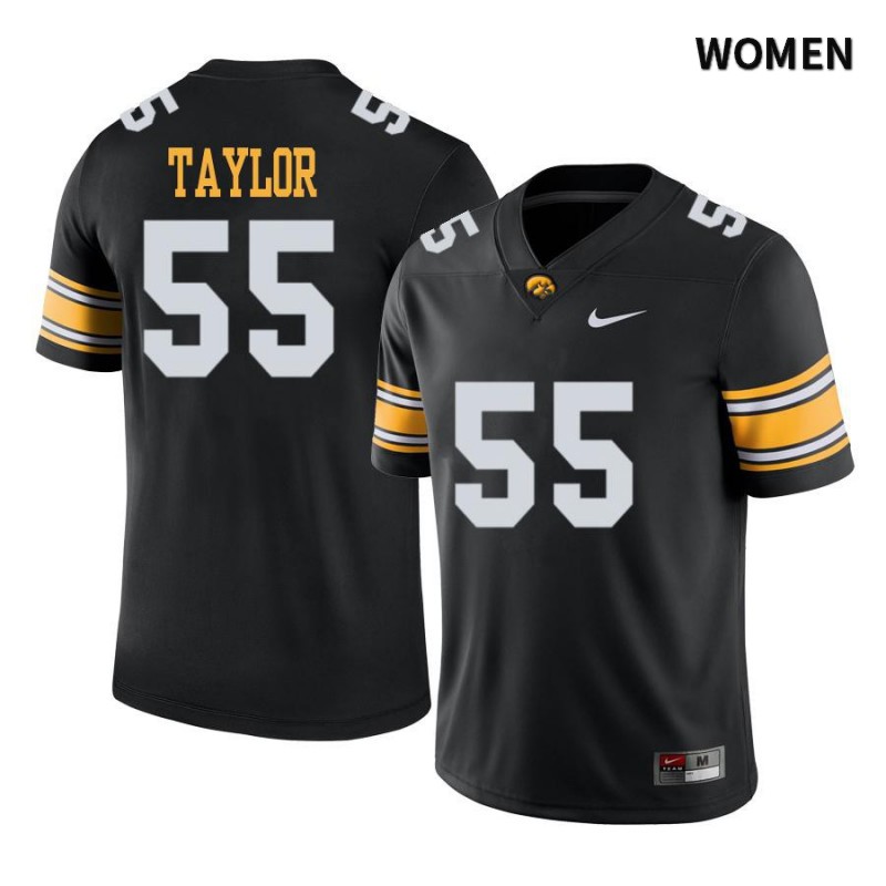 Women's Iowa Hawkeyes NCAA #55 Kyle Taylor Black Authentic Nike Alumni Stitched College Football Jersey KC34S10BT